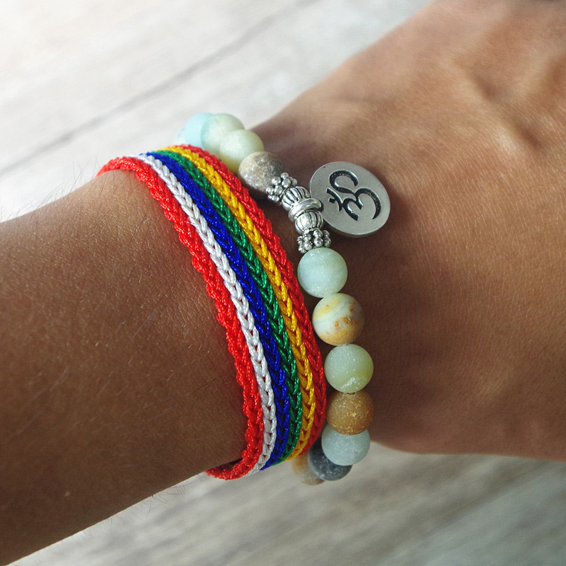 Set Buddha náramku s príveskom ÓM a farebného zapletaného náramku+náramok zadarmo! – Obrázok 2
