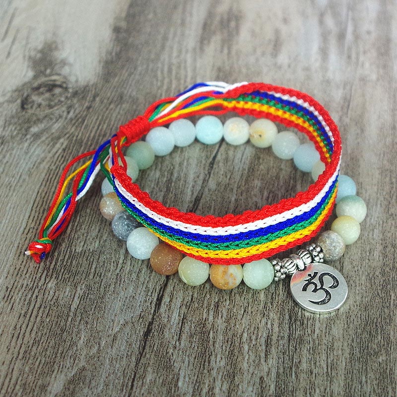 Set Buddha náramku s príveskom ÓM a farebného zapletaného náramku+náramok zadarmo! – Obrázok 3