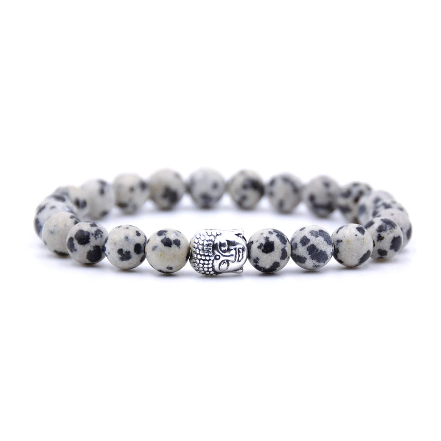 Elegantný Buddha náramok z prírodného kameňa - strakatý